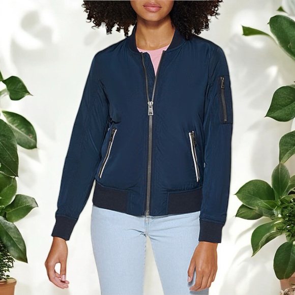 NEW Women's Levi’s Navy Blue Flight Bomber Jacket - Picture 14 of 16